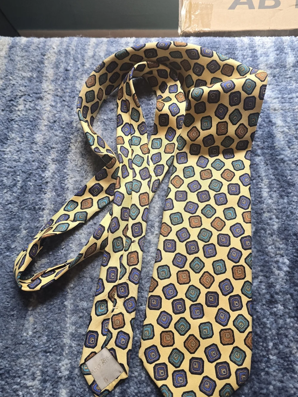 Stefano Ricci Men’s Yellow Geometric 100% Silk Tie